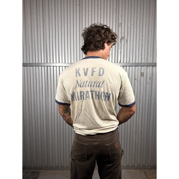 Vintage Single Stitch Natty Light Marathon Ringer Tee